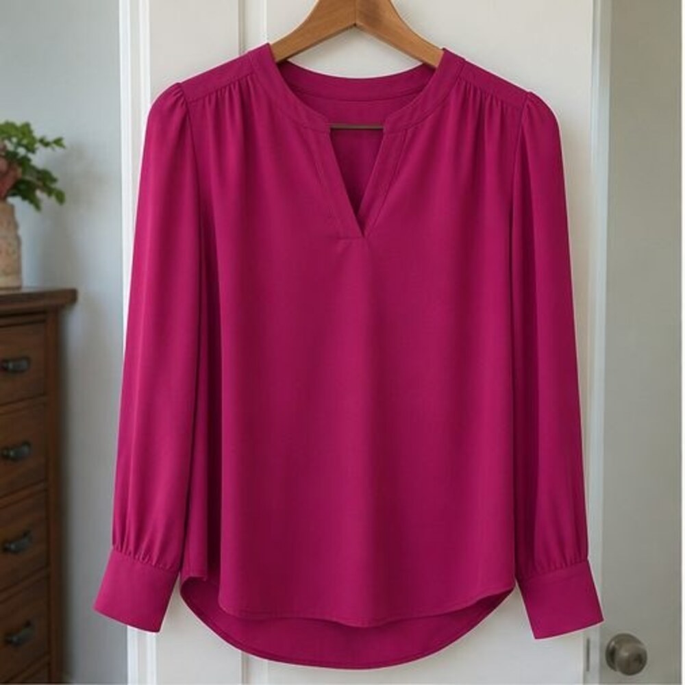Burgundy Tie Neck Blouse